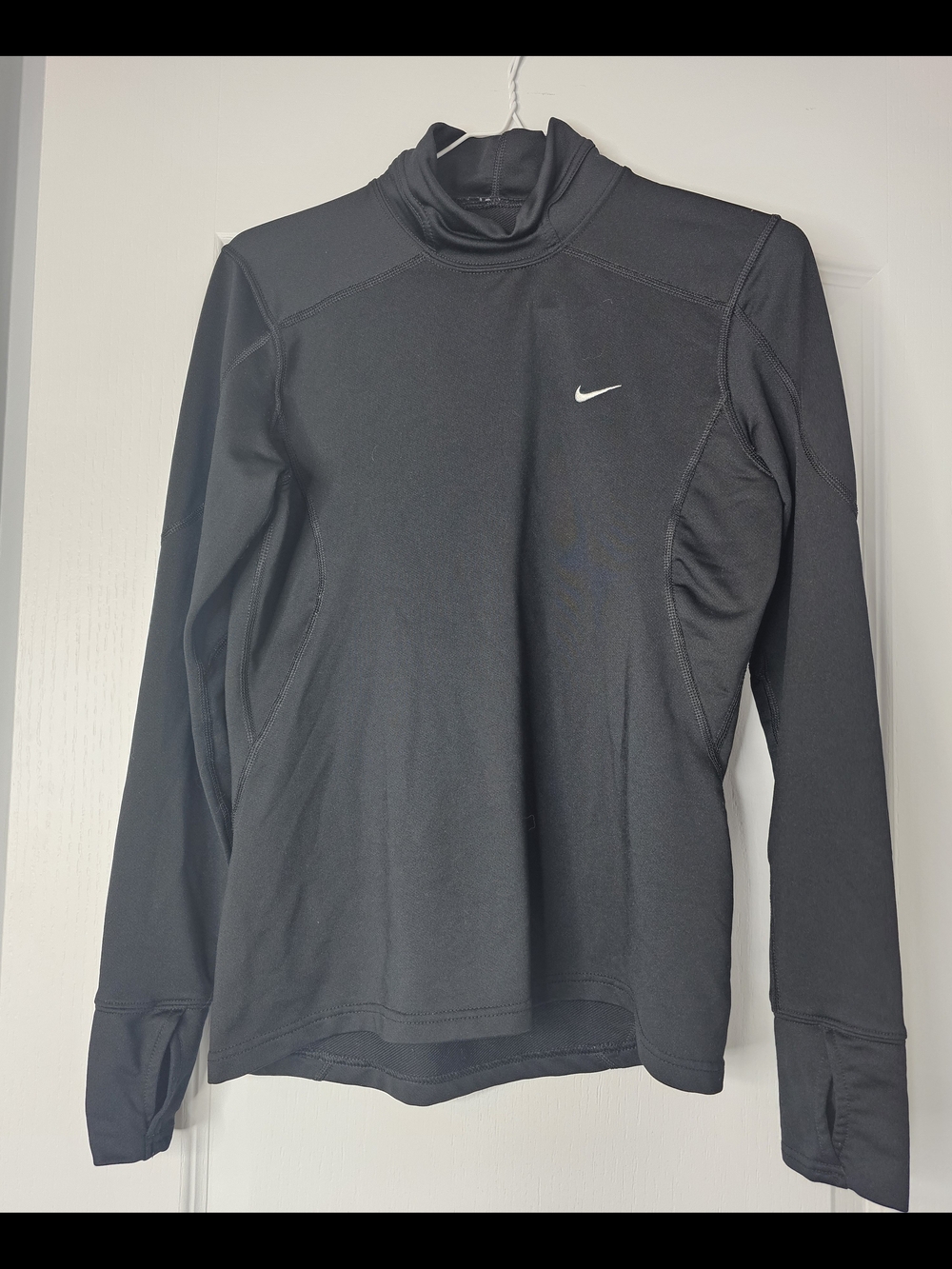 Nike Womens Black Dri-FIT Long-Sleeve Mockneck Performance Top